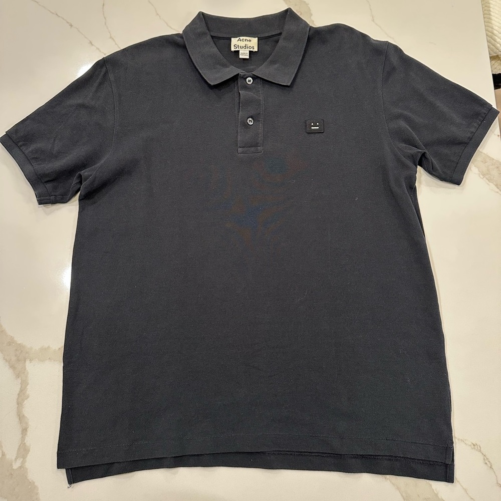 Acne Studios Mens Black Polo Shirt